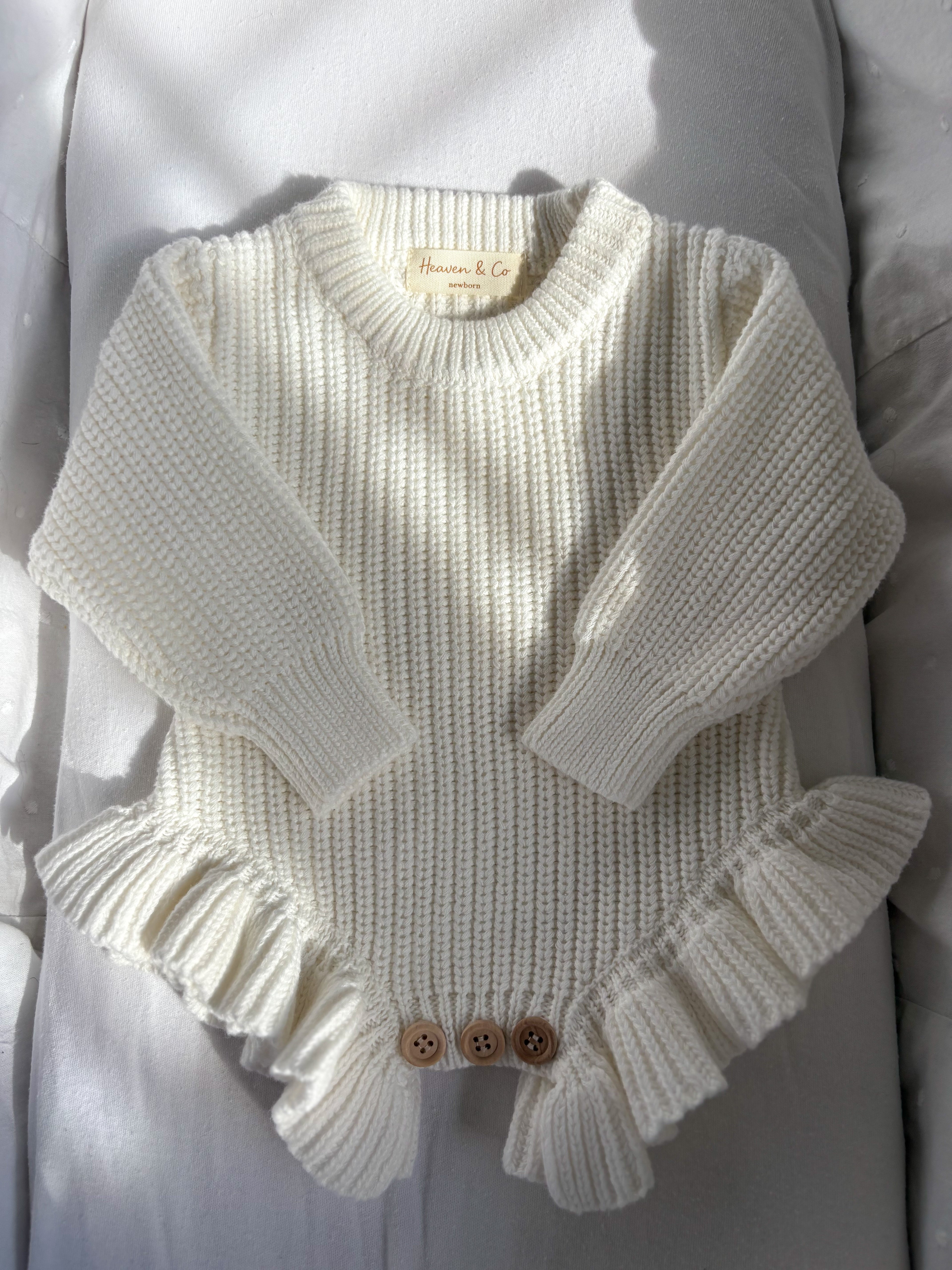 Classic Frill Baby Romper - Soft White