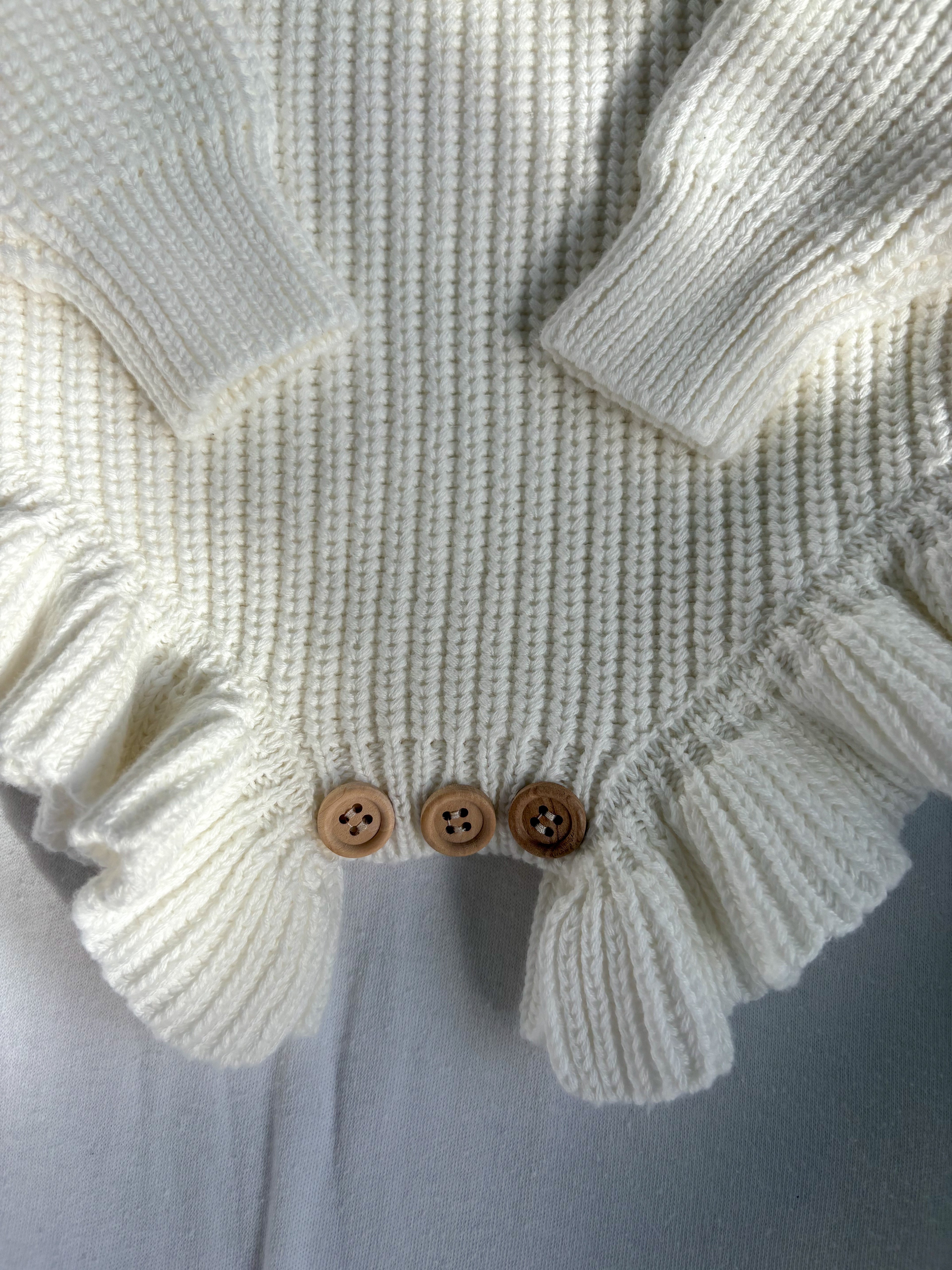 Classic Frill Baby Romper - Soft White