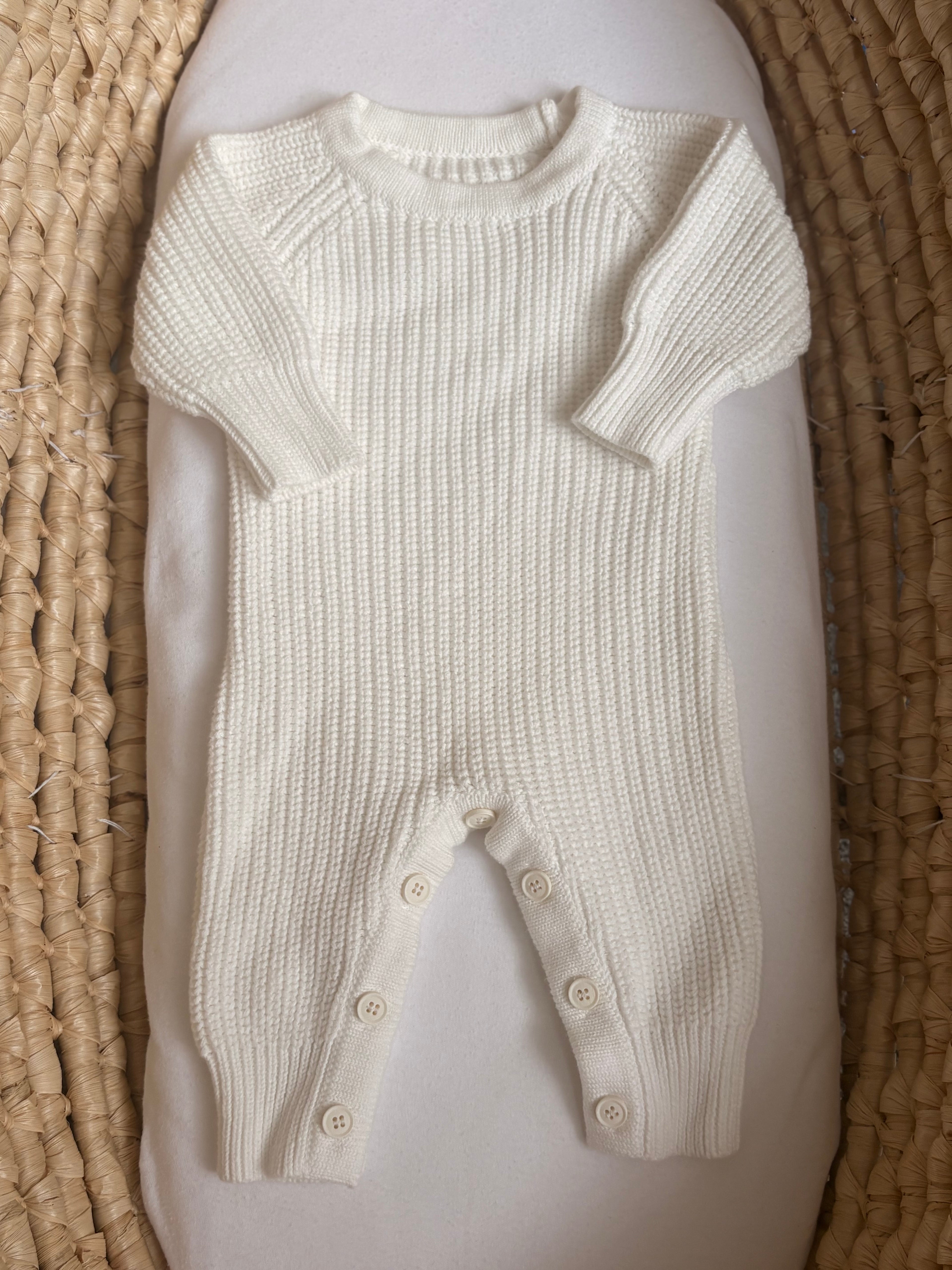 Soft White Long Sleeve Romper