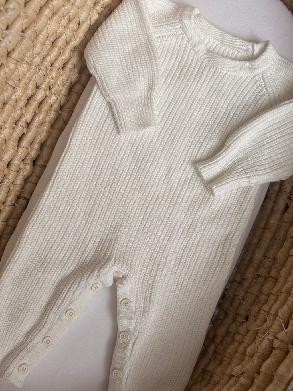 Soft White Long Sleeve Romper