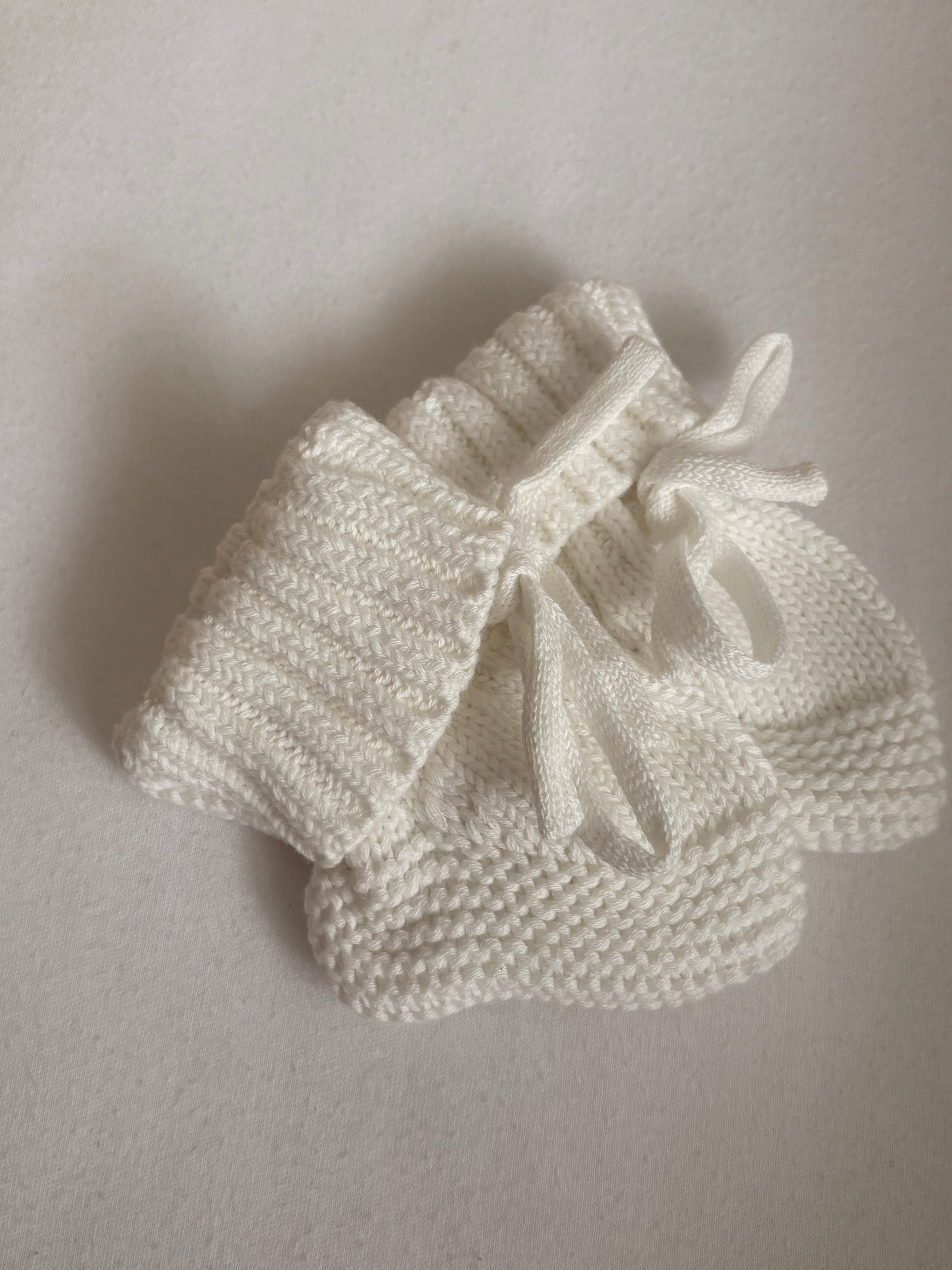 Soft White Knit Booties