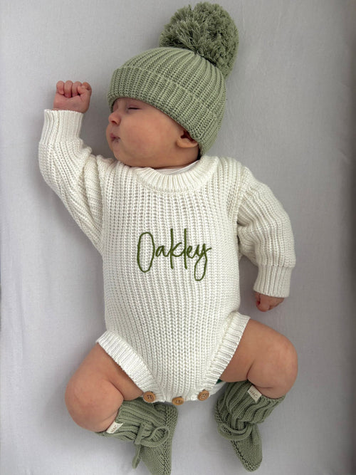 Newborn Classic Long Sleeve Knit Romper