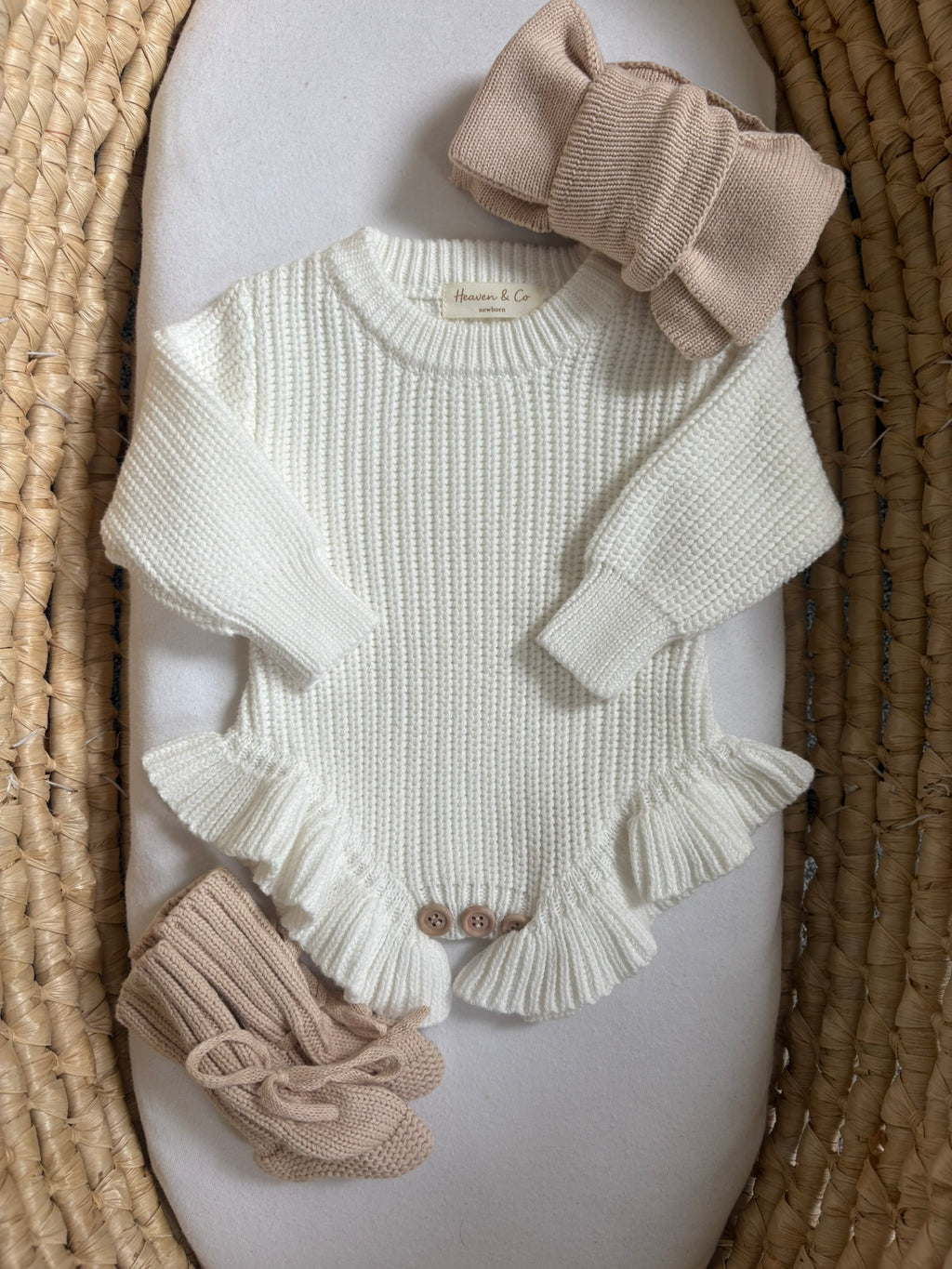 Oatmeal Frill Knit Set