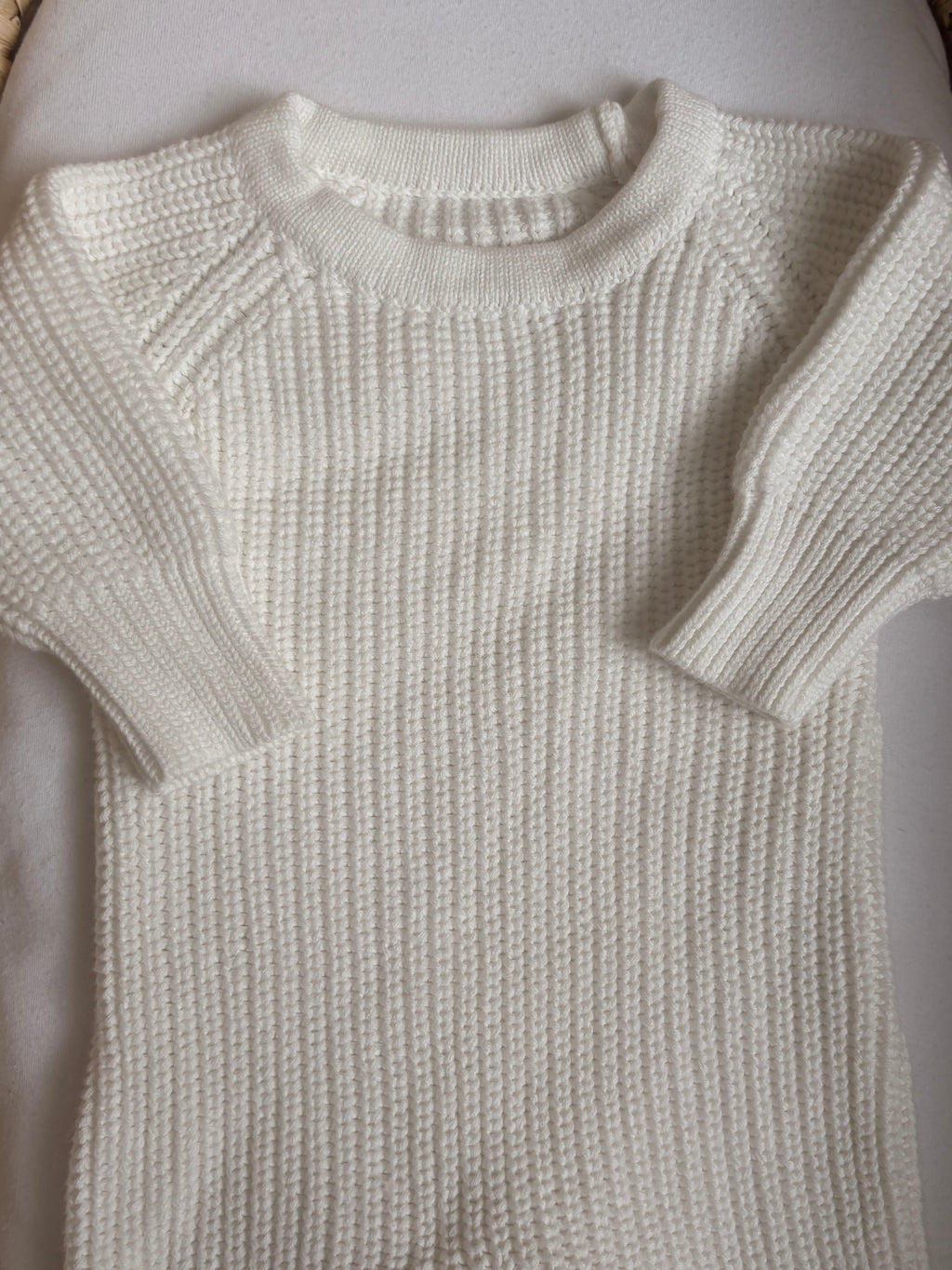 Soft White Long Sleeve Romper