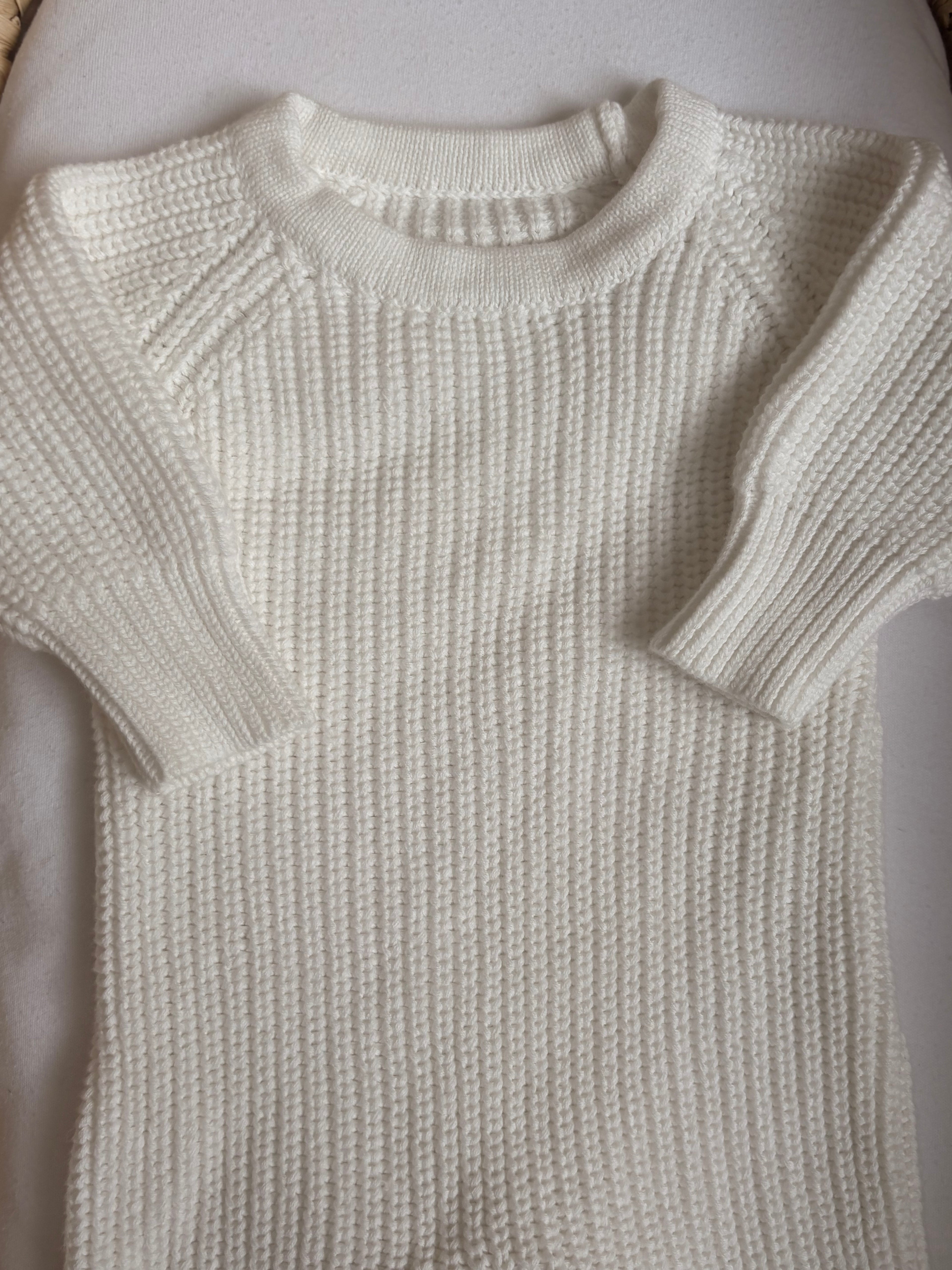 Soft White Long Sleeve Romper