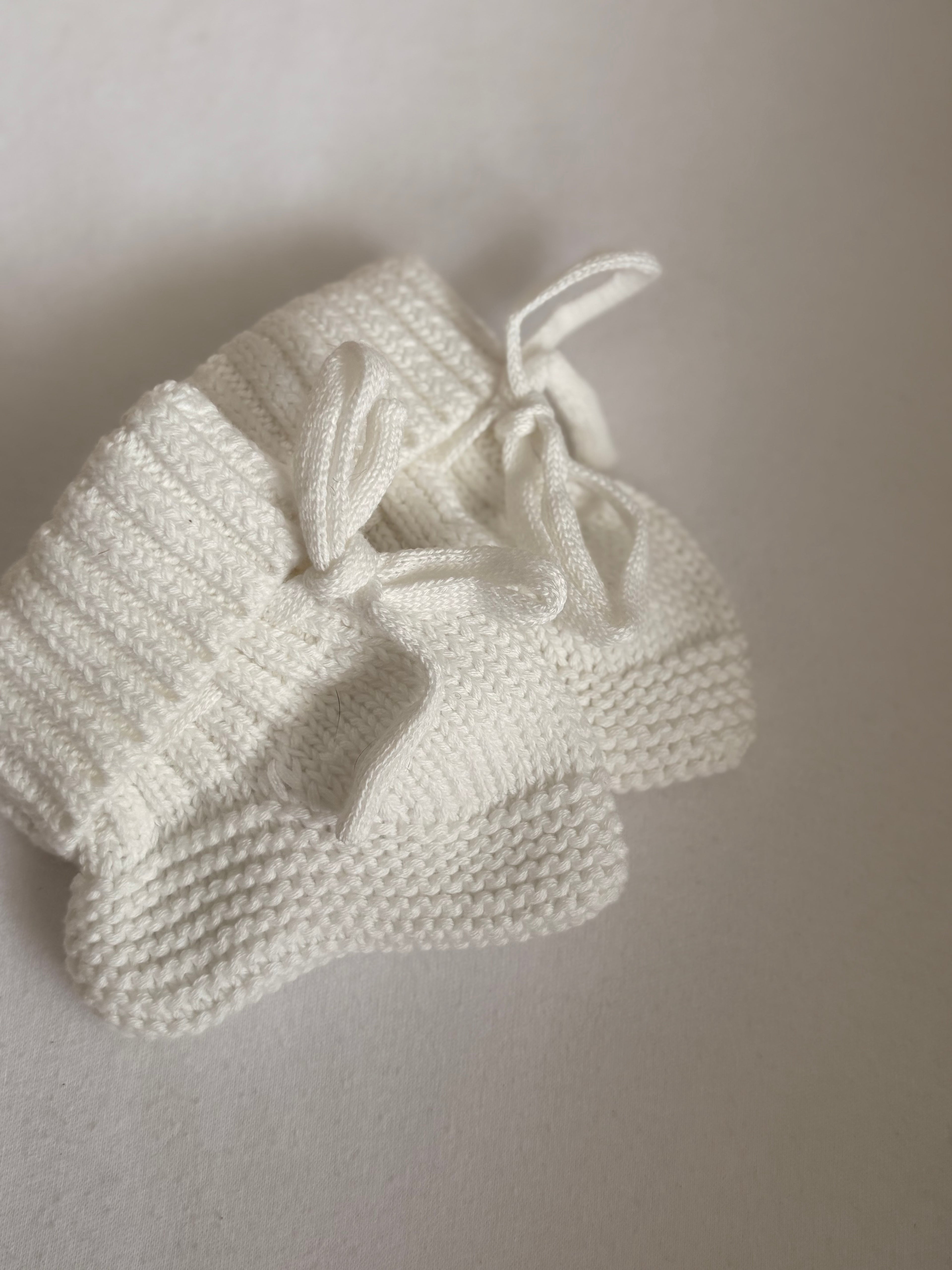 Soft White Knit Booties