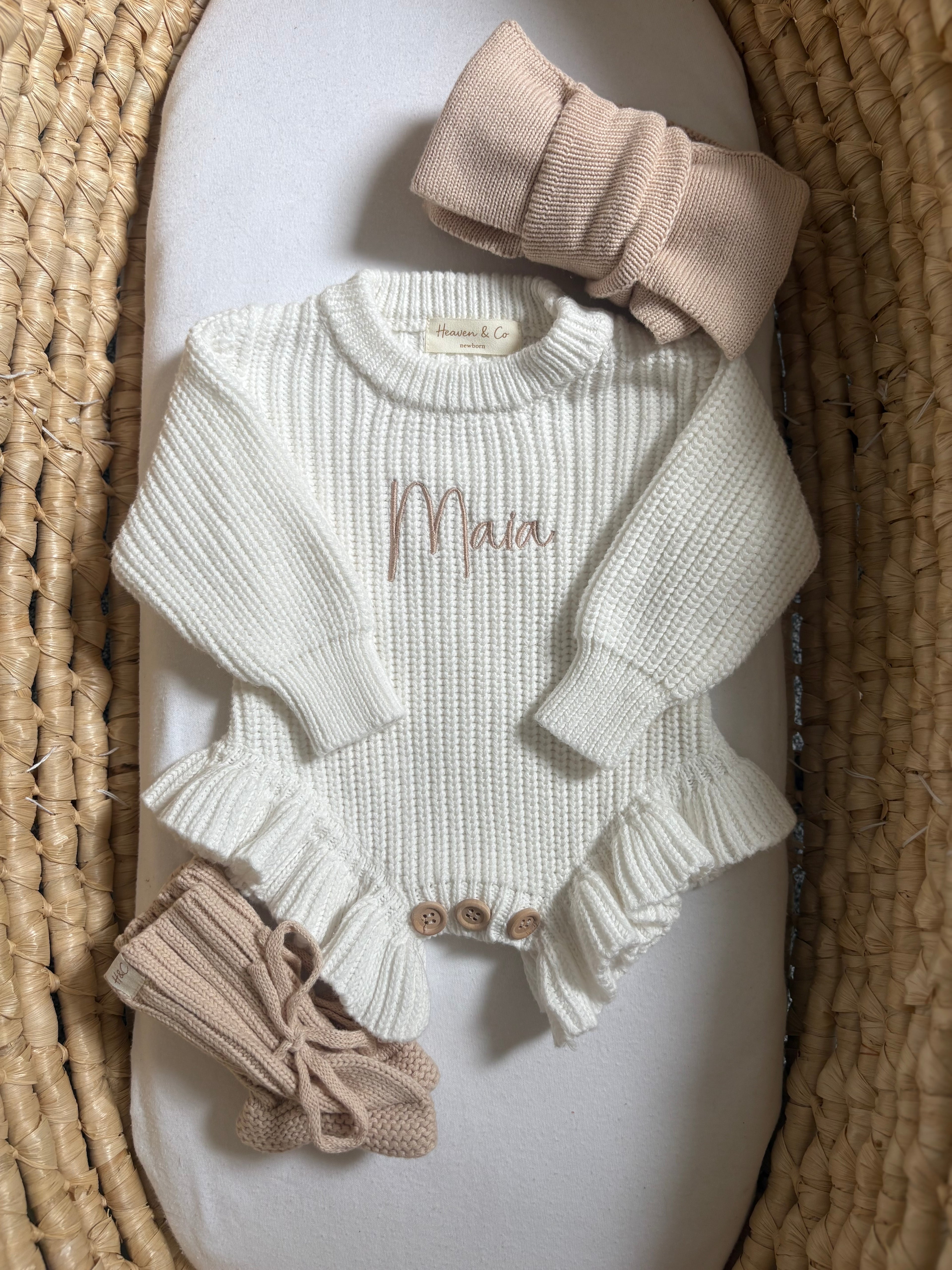 Oatmeal Frill Knit Set