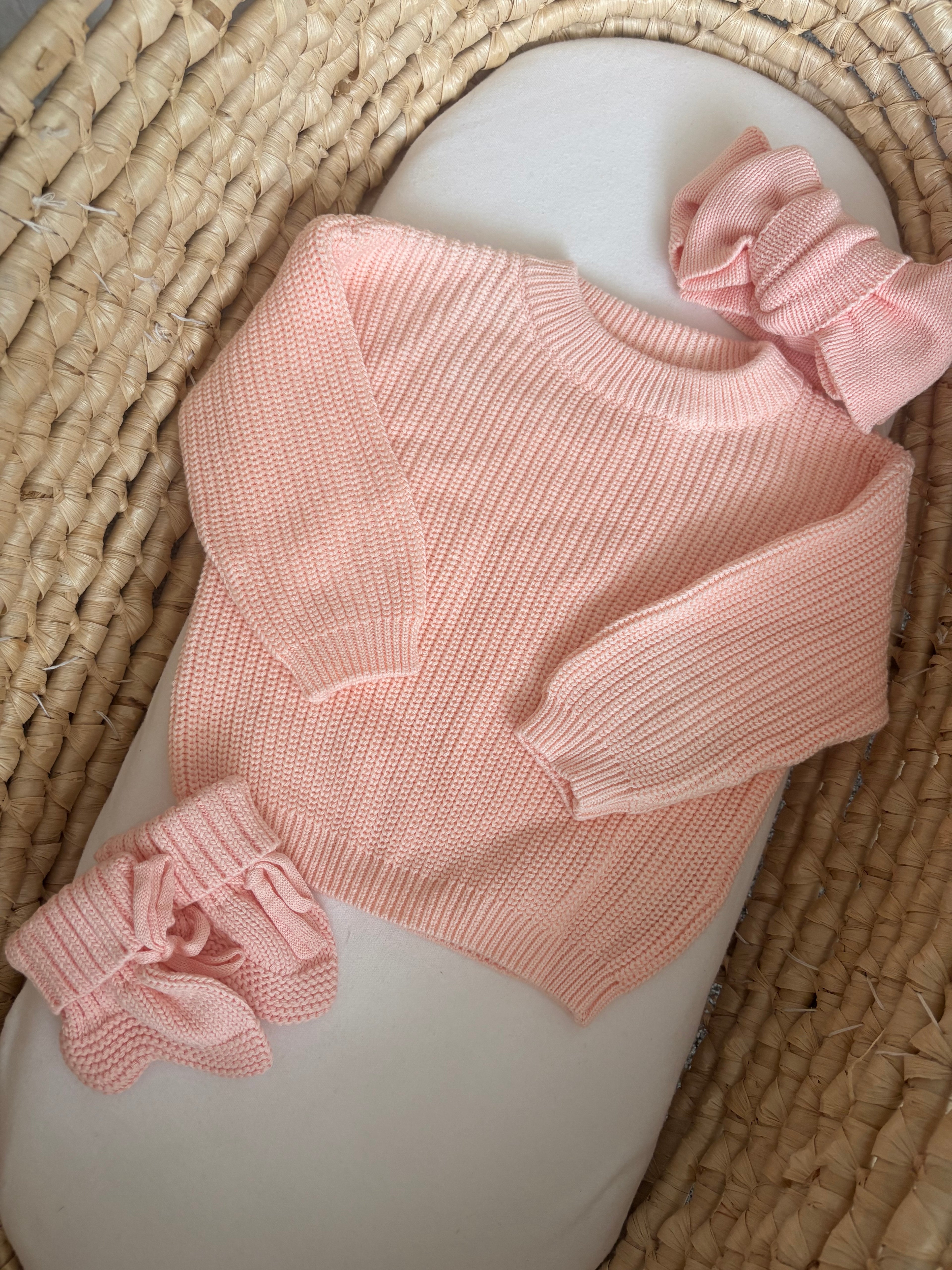 Peach Blossom Knit Jumper Set
