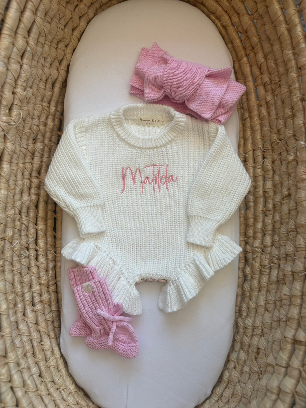 Newborn Classic Long Sleeve Frill Knit Romper