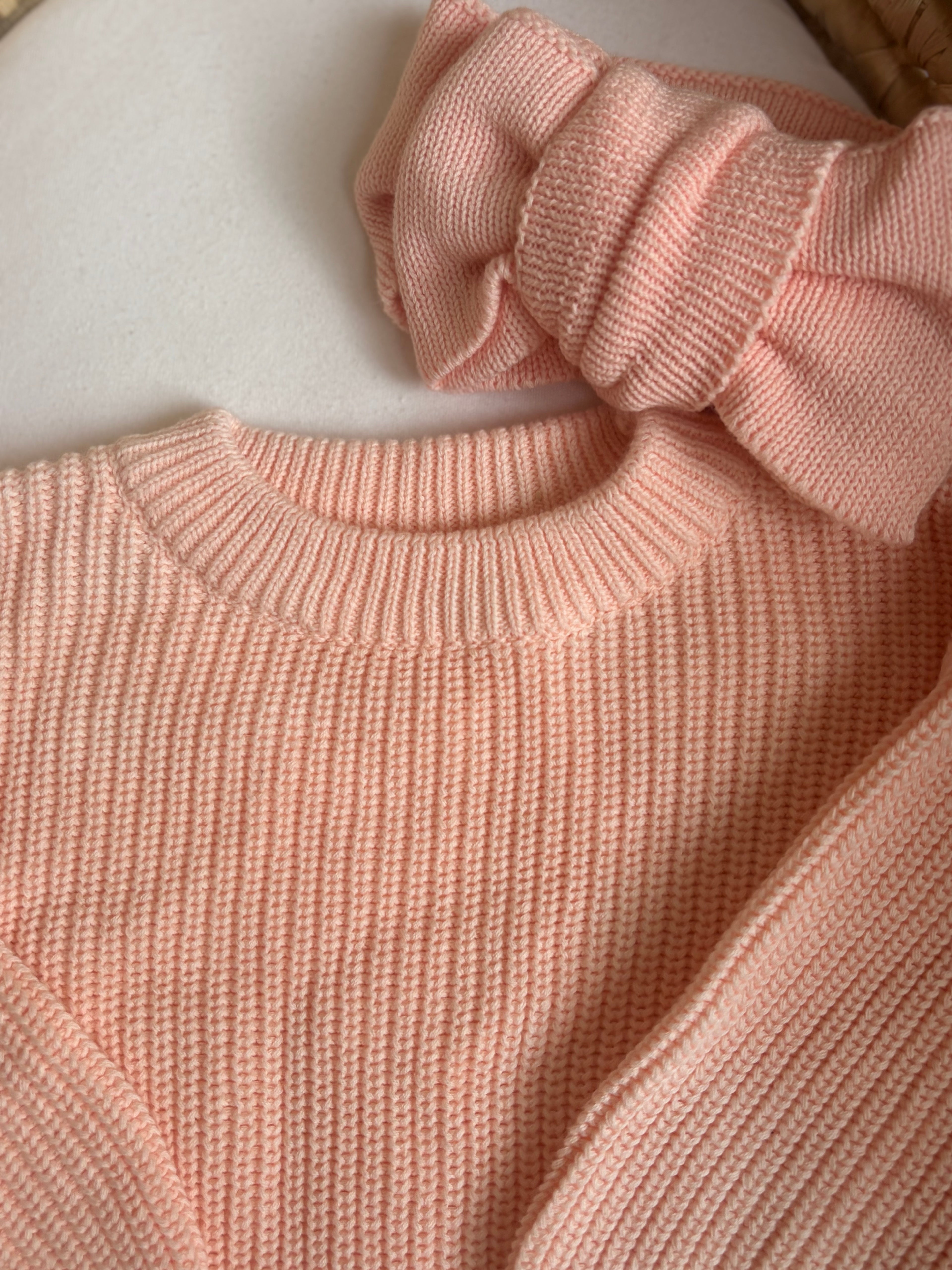 Peach Blossom Knit Jumper Set