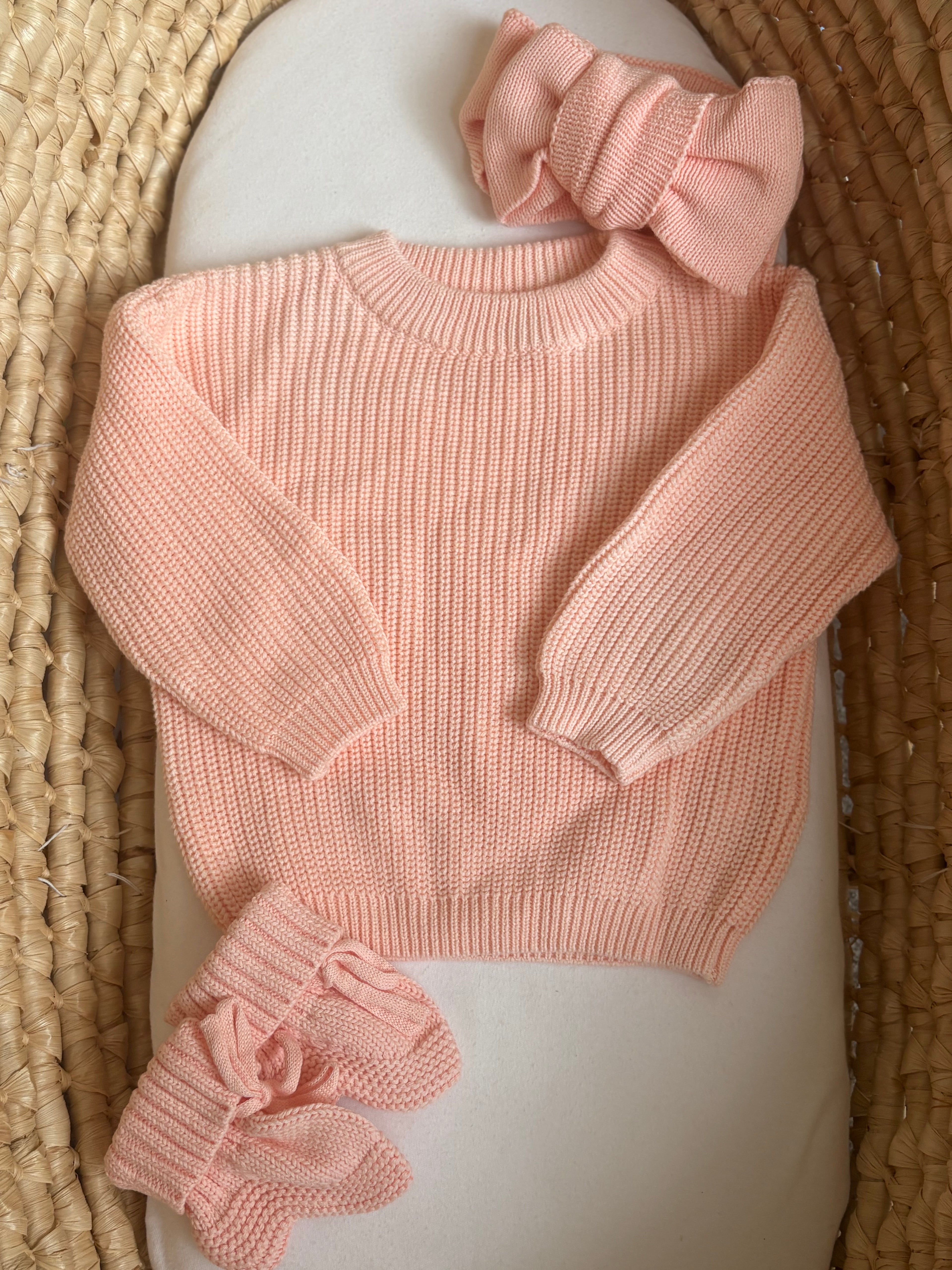 Peach Blossom Knit Jumper Set