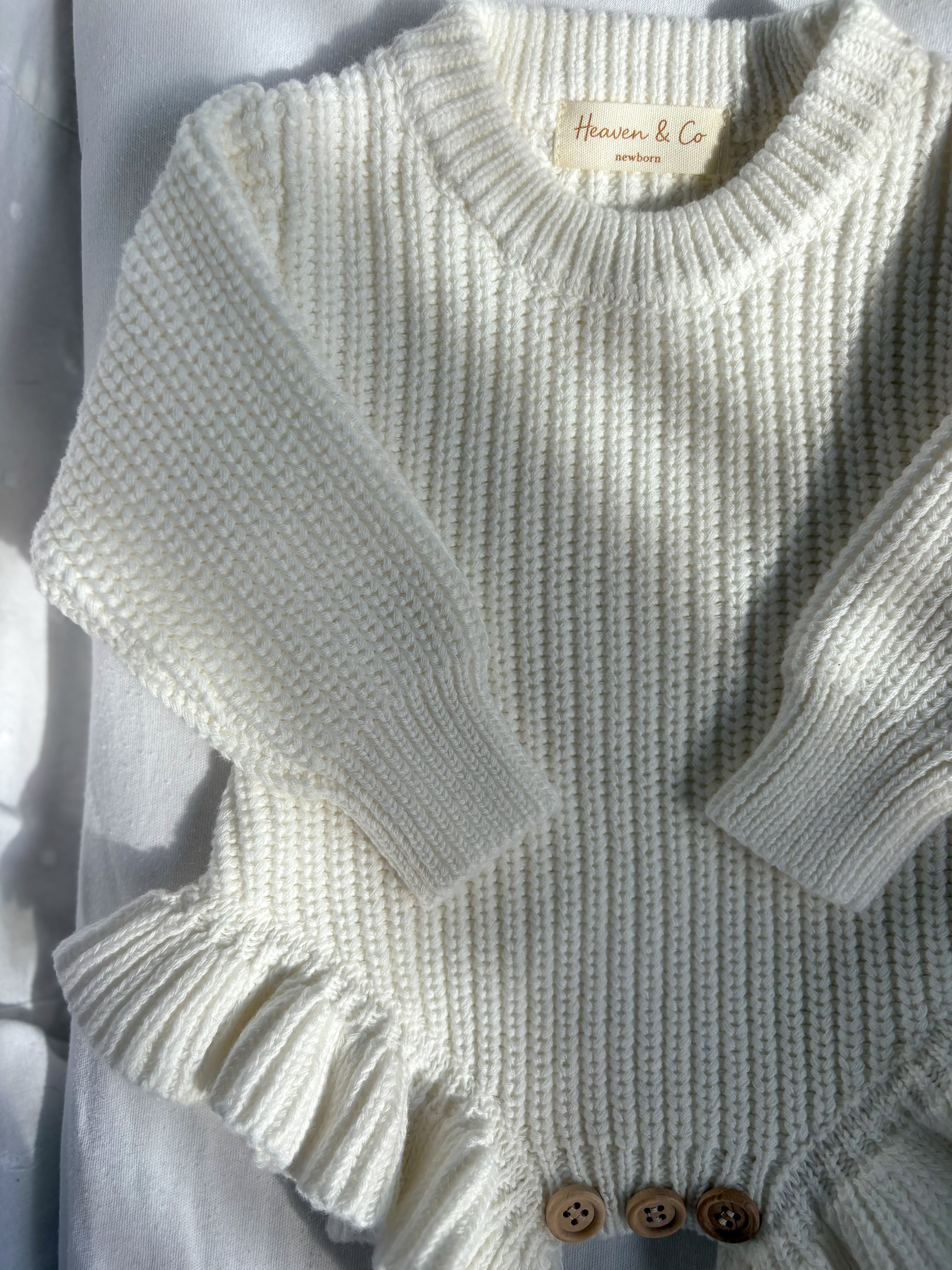 Classic Frill Baby Romper - Soft White