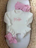 Blush Frill Knit Set