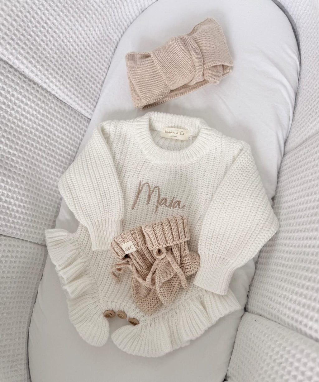 Newborn Classic Long Sleeve Frill Knit Romper