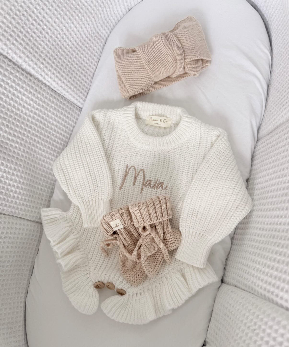 Newborn Classic Long Sleeve Frill Knit Romper