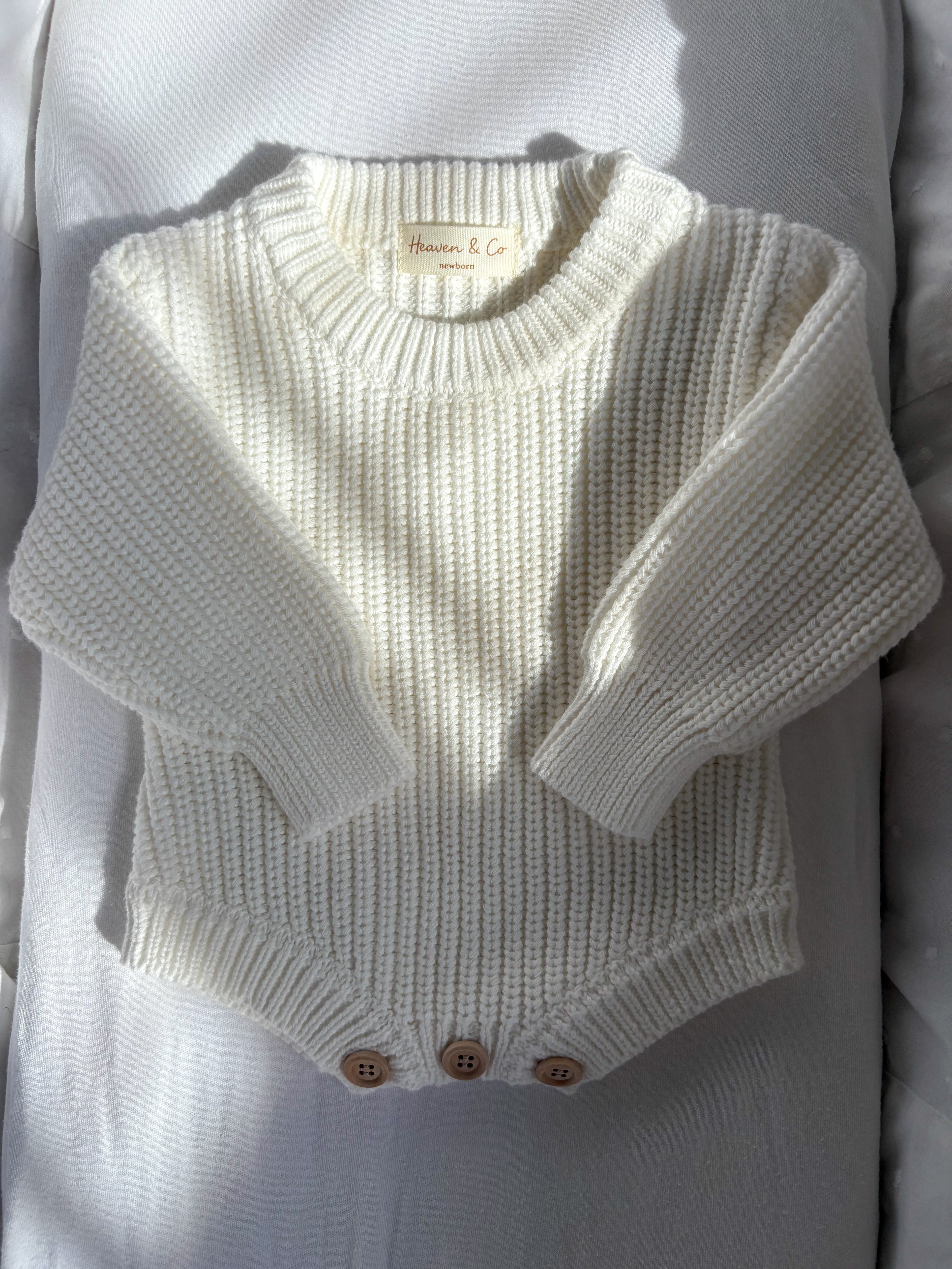 Classic Baby Romper - Soft White