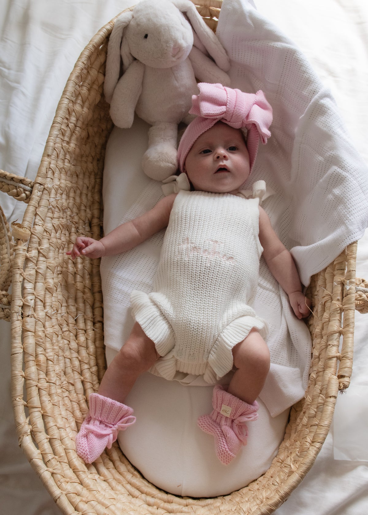 Newborn Classic Bow Knit Romper