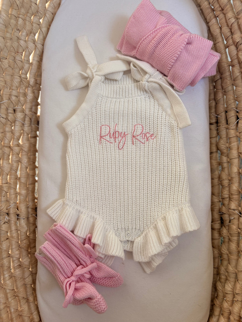 Newborn Classic Bow Knit Romper
