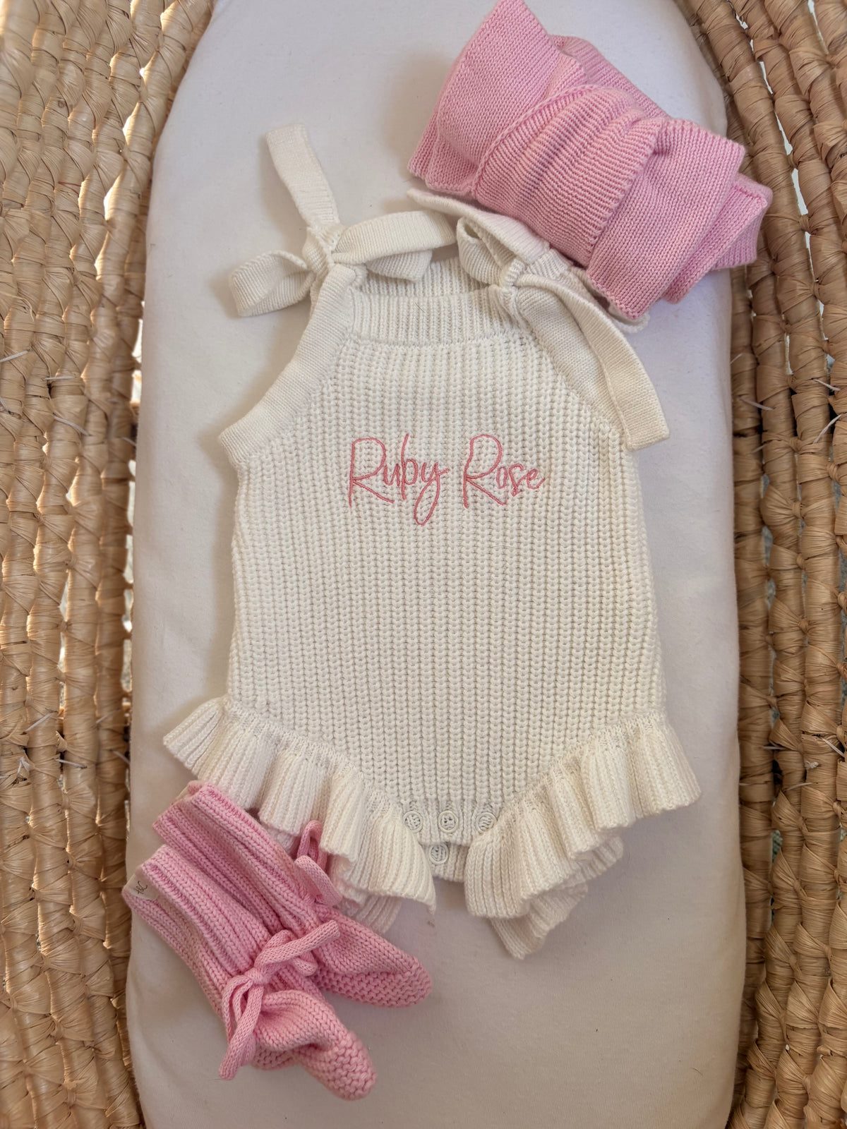 Newborn Classic Bow Knit Romper