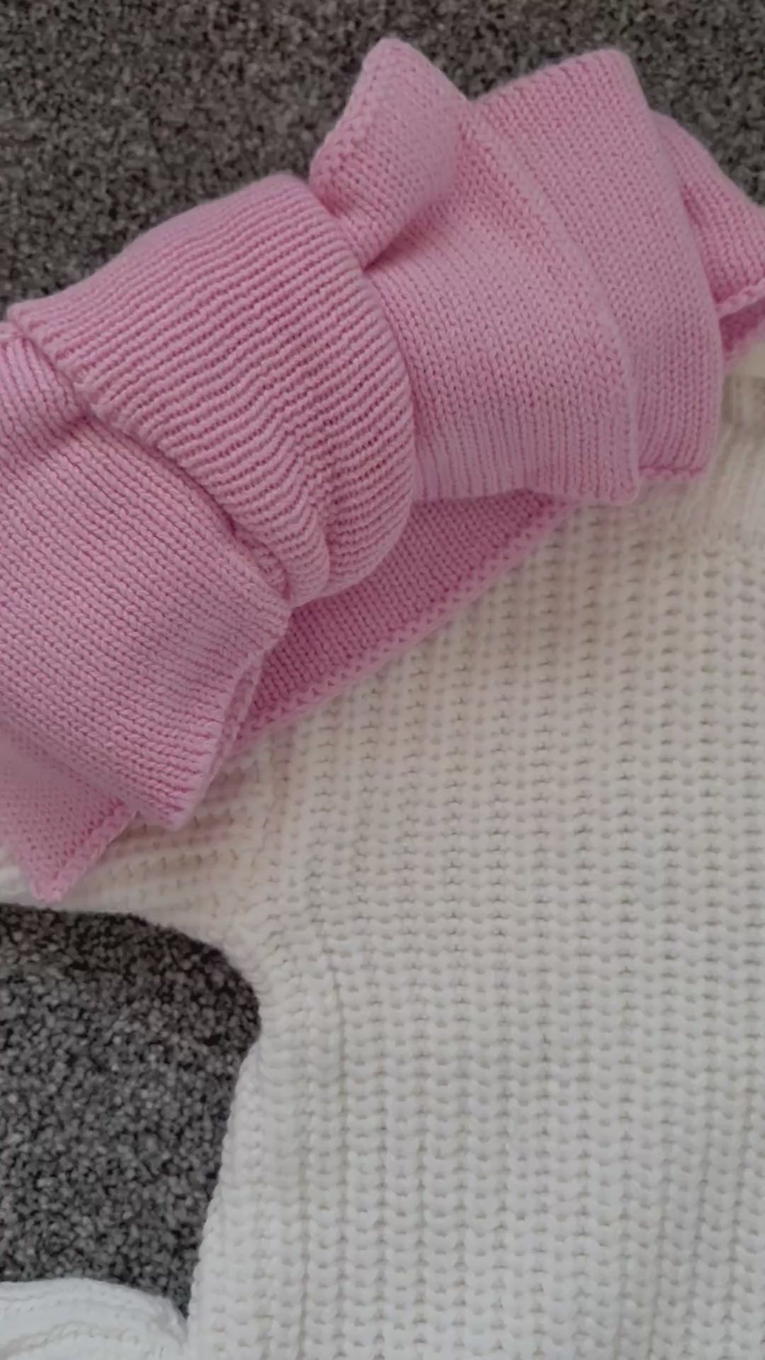 Knitted Baby Bow - Blush Pink